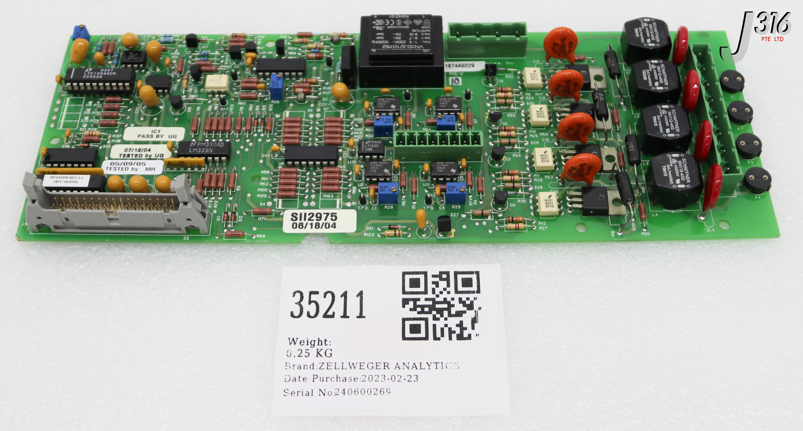 35211 ZELLWEGER ANALYTICS PCB, TEMP, CONTROLLER ASSY 1874A0229 | eBay